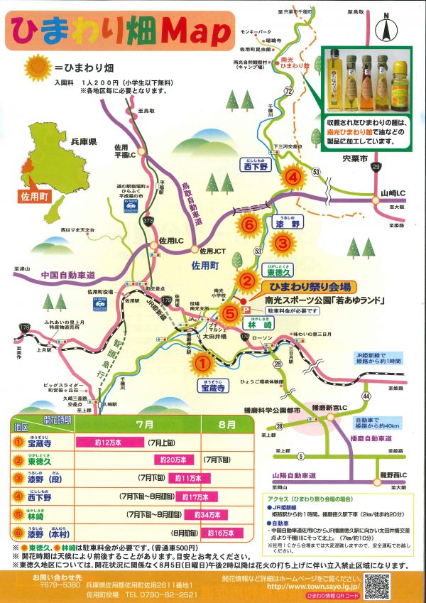 佐用町ひまわり畑map